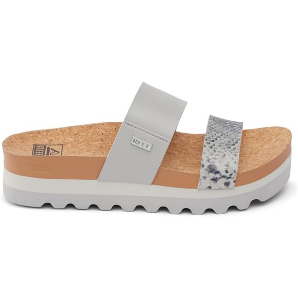 Women's Slide Sandal Snake Duo Open Toe Slip-on Hi Platform Heel Double Strap - Picture 4 of 7